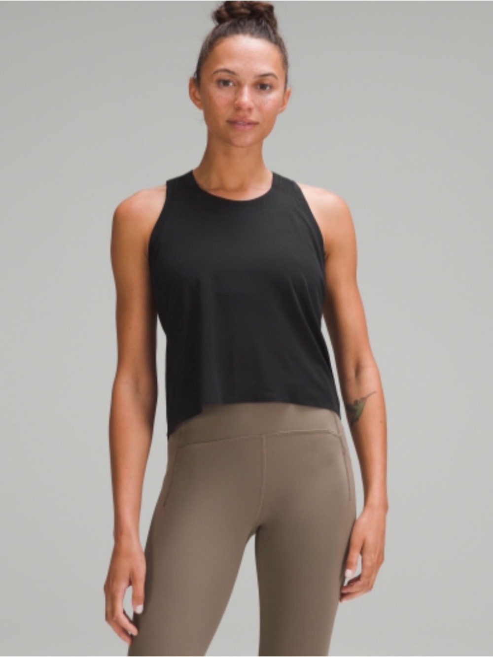 lululemon athletica Black Cropped Performance Tank